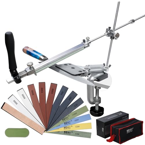 CWOVRS Messerschärfsystem Set, RX-008 Messerschärfer Profi Edelstahl, 360° Flip Drehung mit festem Winkel, Präzise Upgrade Slider, Küchenchef Messerschärfer Set mit 12 Schleifsteine Set CWOVRS Messerschärfsystem Set, RX-008 Messerschärfer Profi Edelstahl, 360° Flip Drehung mit festem Winkel, Präzise Upgrade Slider, Küchenchef Messerschärfer Set mit 12 Schleifsteine Set von CWOVRS