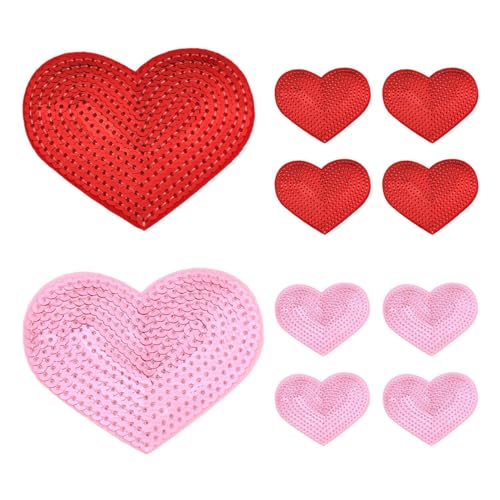 10 Stück Herzförmige Pailletten-Aufnäher, Liebes-Stickerei-Aufnäher, Pailletten-Liebes-Aufnäher, Diy-Liebes-Stoff-Aufnäher, Kleidungsreparatur Und Dekorative Accessoires 10 Stück Herzförmige Pailletten-Aufnäher, Liebes-Stickerei-Aufnäher, Pailletten-Liebes-Aufnäher, Diy-Liebes-Stoff-Aufnäher, Kleidungsreparatur Und Dekorative Accessoires von CWPFVQA