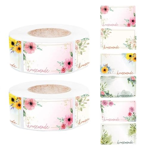 1000 Blatt Florale Etikettenaufkleber, Rechteckige Florale Randetiketten, Selbstklebende Marmeladenetiketten, Selbstklebende Etiketten Zum Schreiben 1000 Blatt Florale Etikettenaufkleber, Rechteckige Florale Randetiketten, Selbstklebende Marmeladenetiketten, Selbstklebende Etiketten Zum Schreiben von CWPFVQA