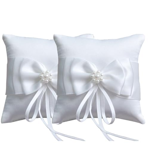 2 Stück Weißer Ringhalter, Ringkissen Hochzeit, Eheringkissen, Eheringkissen, Eheringkissen, Hochzeitsdeko Geschenk 2 Stück Weißer Ringhalter, Ringkissen Hochzeit, Eheringkissen, Eheringkissen, Eheringkissen, Hochzeitsdeko Geschenk von CWPFVQA