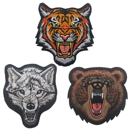 3 Stück Armbänder Mit Brüllenden Tieren, Taktisch Bestickte Armbänder, Aufkleber Mit Tierabzeichen, Stoffaufnäher Mit Tiger, Wolf, Bär, Kleidungs- Und Hutabzeichen, Magische Aufnäher 3 Stück Armbänder Mit Brüllenden Tieren, Taktisch Bestickte Armbänder, Aufkleber Mit Tierabzeichen, Stoffaufnäher Mit Tiger, Wolf, Bär, Kleidungs- Und Hutabzeichen, Magische Aufnäher von CWPFVQA
