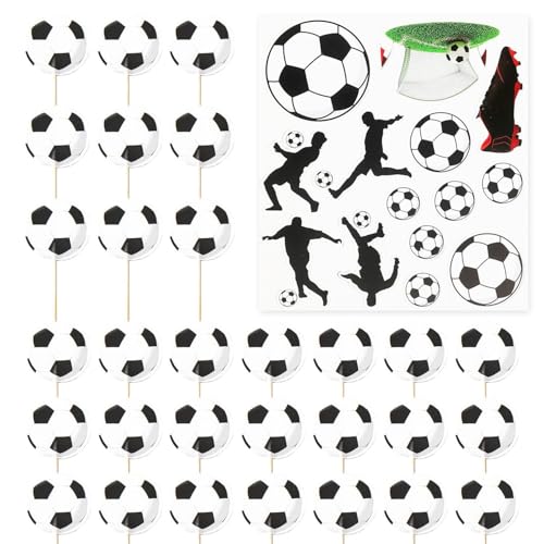 30 Stück Fußball-Einsätze, 1 Satz Fußball-Kuchendekorationen, Backkuchen-Dekorationen, Dessert-Einsätze, Geburtstagseinsätze Für Sportjungen, Fußball-Themen-Kuchenaufsatz 30 Stück Fußball-Einsätze, 1 Satz Fußball-Kuchendekorationen, Backkuchen-Dekorationen, Dessert-Einsätze, Geburtstagseinsätze Für Sportjungen, Fußball-Themen-Kuchenaufsatz von CWPFVQA