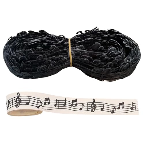 CWPFVQA 1 Rolle 10-Yard-Musiknotenband, 1 Stück 1-Yard-Musiknotenband Aus Baumwolle Und Leinen, Musik-Kuchendekoration, Schneidbares Musiknotenband, Geeignet Für Geschenkverpackungen, Partydekoration CWPFVQA 1 Rolle 10-Yard-Musiknotenband, 1 Stück 1-Yard-Musiknotenband Aus Baumwolle Und Leinen, Musik-Kuchendekoration, Schneidbares Musiknotenband, Geeignet Für Geschenkverpackungen, Partydekoration von CWPFVQA