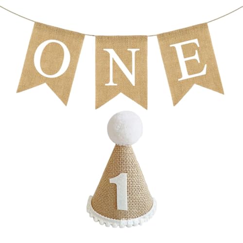 CWPFVQA 1 Stück Geburtstagsflagge Und 1 Stück Geburtstagshut, Geburtstagsparty-Kopfschmuck, Partykleid-Accessoires, Partyszenendekoration, Partyzubehör, Partyfoto-Requisiten von CWPFVQA