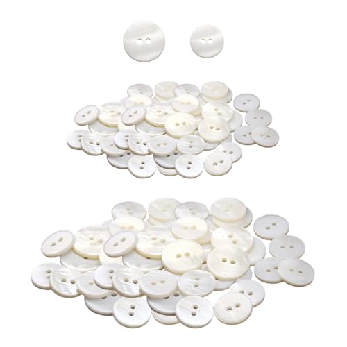 CWPFVQA 100 Weiße Knöpfe, Perlenaccessoires, Genähte Knöpfe, Perlmuttknöpfe, Genähte Perlmuttknöpfe, Bekleidungsknöpfe CWPFVQA 100 Weiße Knöpfe, Perlenaccessoires, Genähte Knöpfe, Perlmuttknöpfe, Genähte Perlmuttknöpfe, Bekleidungsknöpfe von CWPFVQA