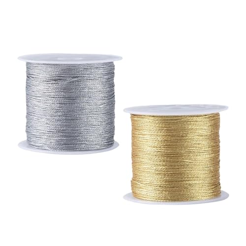 CWPFVQA 2 Rollen Glitzerseil, 0,4 Mm Basteldraht, Metalldraht, Schmuckdraht, Geschenkbanddraht, Dekodraht, Handgeflochtenes DIY-Seil CWPFVQA 2 Rollen Glitzerseil, 0,4 Mm Basteldraht, Metalldraht, Schmuckdraht, Geschenkbanddraht, Dekodraht, Handgeflochtenes DIY-Seil von CWPFVQA