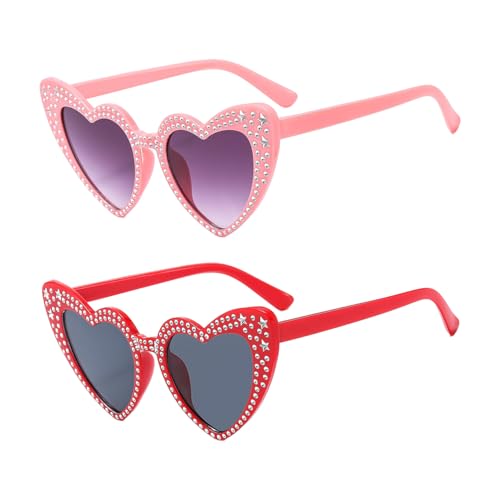 CWPFVQA 2 Stück Liebesbrillen, Geburtstagssonnenbrillen, Diamantbesetzte Herzförmige Brillen, Personalisierte Herzförmige Sonnenbrillen, Glitzerbrillen, Party-Foto-Requisiten, Party-Anziehsachen CWPFVQA 2 Stück Liebesbrillen, Geburtstagssonnenbrillen, Diamantbesetzte Herzförmige Brillen, Personalisierte Herzförmige Sonnenbrillen, Glitzerbrillen, Party-Foto-Requisiten, Party-Anziehsachen von CWPFVQA