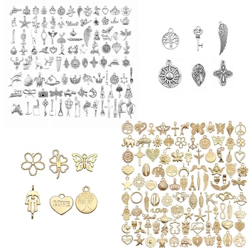 CWPFVQA 2Er-Pack Metallanhänger, Armbandanhänger, Goldanhänger, Anhängerkette Gold, Anhänger Goldset, Schmuckanhänger Zum Basteln, Herstellung Von Anhängerarmbändern CWPFVQA 2Er-Pack Metallanhänger, Armbandanhänger, Goldanhänger, Anhängerkette Gold, Anhänger Goldset, Schmuckanhänger Zum Basteln, Herstellung Von Anhängerarmbändern von CWPFVQA