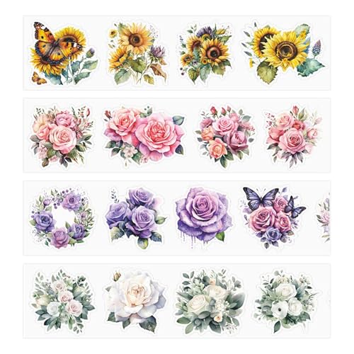 CWPFVQA 4 Rollen Blumenband, Transparente Blumenaufkleber, Scrapbooking-Klebeband, Geschenk-Dekorationsband, Fotoalbum-Dekorationsband CWPFVQA 4 Rollen Blumenband, Transparente Blumenaufkleber, Scrapbooking-Klebeband, Geschenk-Dekorationsband, Fotoalbum-Dekorationsband von CWPFVQA