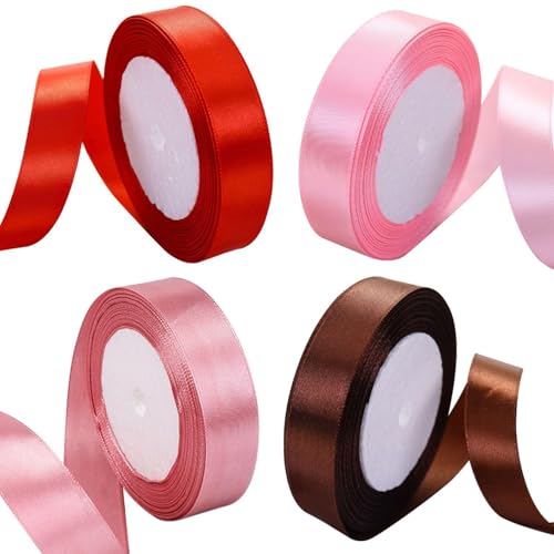 CWPFVQA 4 Rollen Geschenkband Geschenkband Deko DIY Geschenkverpackung Dekoband Geschenk Stoffband Band Deko von CWPFVQA