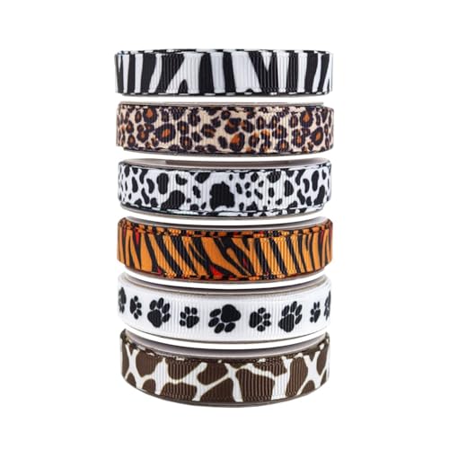 CWPFVQA 6 Rollen Strukturiertes Bedrucktes Band, Band Mit Leopardenmuster, Stoff Mit Leopardenmuster, Trauerband Personalisiert, Kuchenband In Kuchendekoration, Ripsband CWPFVQA 6 Rollen Strukturiertes Bedrucktes Band, Band Mit Leopardenmuster, Stoff Mit Leopardenmuster, Trauerband Personalisiert, Kuchenband In Kuchendekoration, Ripsband von CWPFVQA