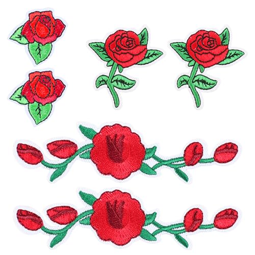 CWPFVQA 6 Stück Rosen-Stickerei-Stoffflicken, Bügelflicken Für Kleidung, Bekleidungs-Stickflicken, Stickflicken, Applikationsflicken, Stickerei-Applikationsflicken CWPFVQA 6 Stück Rosen-Stickerei-Stoffflicken, Bügelflicken Für Kleidung, Bekleidungs-Stickflicken, Stickflicken, Applikationsflicken, Stickerei-Applikationsflicken von CWPFVQA