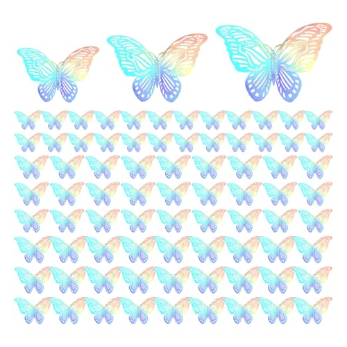 CWPFVQA 72 Dreidimensionale Dekorative Schmetterlinge, 3D-Schmetterlinge An Der Wand, Schmetterlingswanddekorationen, Bunte Schmetterlinge, Schmetterlingspartydekorationen von CWPFVQA