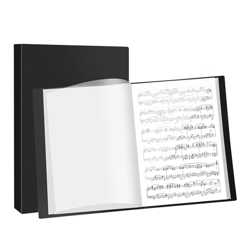 Sichtmappe A4, Sichtmappe A4 mit Plastikhüllen, Buchmappen mit 40 Taschen, Präsentations-Projektmappen zur Aufbewahrung von Dokumenten und Urkunden (1 Buch, Schwarz) von CWWYQ