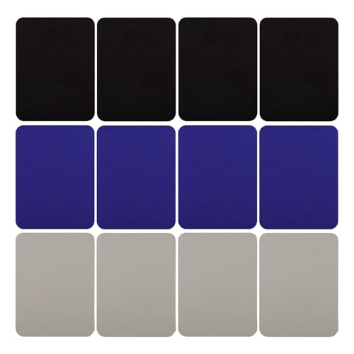 Stoff-Reparaturflicken, 12,5 x 9,5 cm, Lron On für Denim, Jeans, Kleidung, Reparaturset, mehrfarbige Flicken für Kleidung, Stoffe, Flicken für Kleidung (schwarz, blau, grau), 12 Stück von CWWYQ