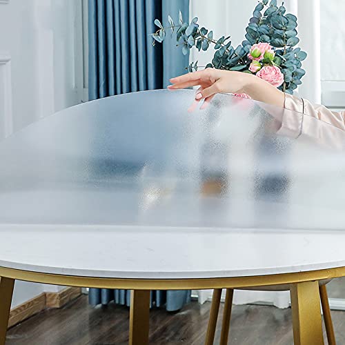 Rutschfeste Runde Tischdecke,Haushalt Transparent Matt PVC Tischdecke Tischmatte Schreibtisch Tischfolie Schutzfolie Tischschutz Matte,Wasserdicht/Ölbeständig,Waschbare Tischdecke (100cm(39in)) von CWYP-039