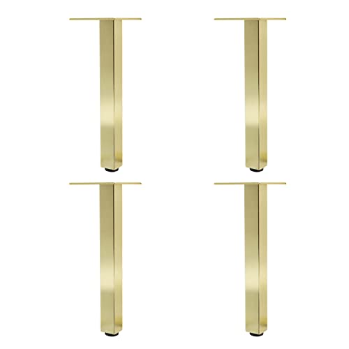 4 Stück verstellbare Sofabeine, Couchtisch, Möbelbeine, Schrankbeine mit Anti-Rutsch-Pad für Tisch, Nachttisch, Sofa, Schrank, Kommode, Bett (40 cm, Gold) von CXEGCCUF