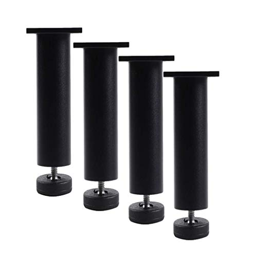 CXEGCCUF 4 Möbelbeine, Schrankbeine, Tischbeine aus Aluminiumlegierung, runde Sofabeine, Bettbeine, DIY-Ersatzfüße, Hardware-Zubehör, schwarz (12 cm) von CXEGCCUF