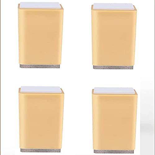 CXEGCCUF 4 Stück Kunststoff-Möbelbeine 5,1 cm, Schrankbeine quadratisch für Schrank, Sofa, Tisch, Küche, Füße als Ersatz, Bürotisch, Möbelbeine mit Bodenschonern, braun von CXEGCCUF