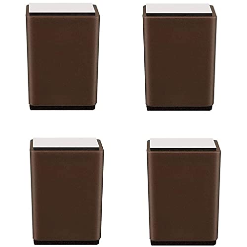 CXEGCCUF 4 Stück Kunststoff-Möbelbeine 5,1 cm, Schrankbeine quadratisch für Schrank, Sofa, Tisch, Küche, Füße als Ersatz, Bürotisch, Möbelbeine mit Bodenschonern, braun von CXEGCCUF