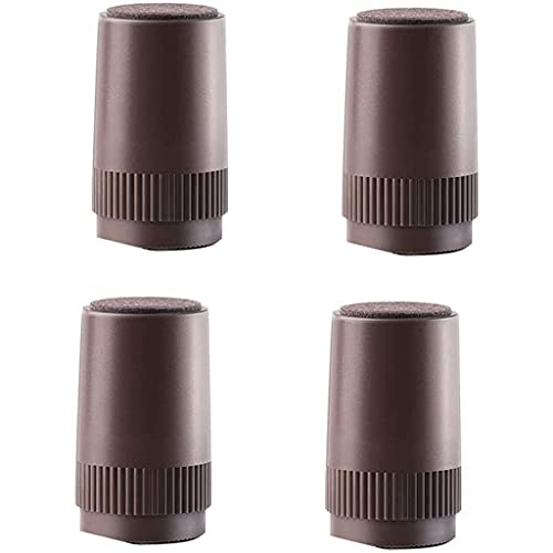 CXEGCCUF 4 Stück verstellbare Kunststoff-Möbelbeine, runde Schrankbeine für Schrank, Sofa, Tisch, Küchenfüße, Ersatz, Bürotisch, Möbelbeine mit Bodenschutz, braun, 10 cm von CXEGCCUF