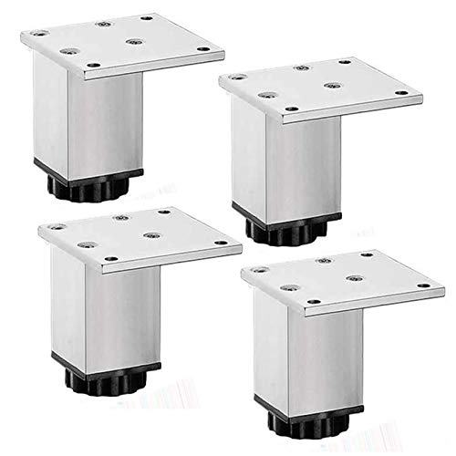 CXEGCCUF 4 Stück verstellbare Möbelbeine, Schrankbeine aus Metall, TV-Schrankfuß aus Aluminiumlegierung, Sofa-Stützbeine, Möbelerhöhungsmatten, Badezimmerschrankbeine, Möbelersatzteile (18 von CXEGCCUF