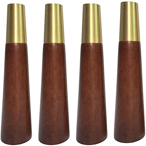 CXEGCCUF Massivholz-Möbelbeine, Couchbeine, 4/5/6/7/8 Zoll, 4 Stück, braun, rund, Mitte des Jahrhunderts, Moderne Füße, Ersatz für Schränke, Sessel, Liegestuhl, Couchtisch, Kommode, 5 Zoll von CXEGCCUF