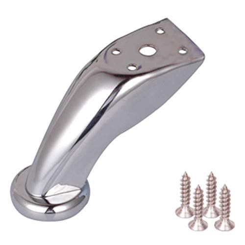 CXEGCCUF Möbelbeine, Sofabeine aus Metall, Küchen-, Badezimmer-Hardware, Silberne Möbelstützbeine, Ersatzschuhschrank, Frühstücksbarbeine (4 Stück),Silber,9cm von CXEGCCUF