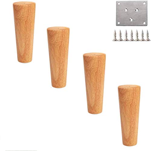 CXEGCCUF Möbelbeine, zuverlässige Holzmöbelbeine, zylindrische Sofabeine, Schreibtischbeine, Holzschrankfüße, für Couch/Lounge/Stuhl/Schreibtisch/Schrankbein, 4er-Set (10 cm) von CXEGCCUF
