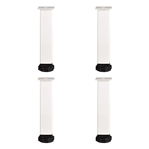 CXEGCCUF Set mit 4 Möbelbeinen, verstellbaren Bettbeinen, Metall-Bettbeinen zum Einschrauben, Lattenrostbeinen, Tischbeinhalterungen mit Montageschrauben M8 × 60 mm (30 cm, weiß) von CXEGCCUF