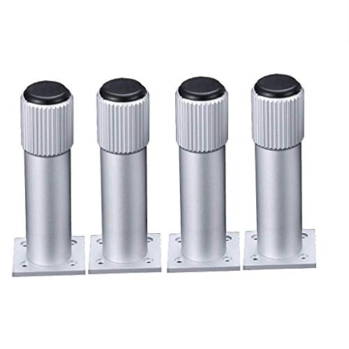 CXEGCCUF Tischbeine, Küchenfüße aus Metall, Sofabeine, Schrankbeine, Möbelfüße, 4 x verstellbare (10 mm) Möbelbeine mit Schrauben, silberfarben – 30 cm, vielseitig einsetzbar von CXEGCCUF