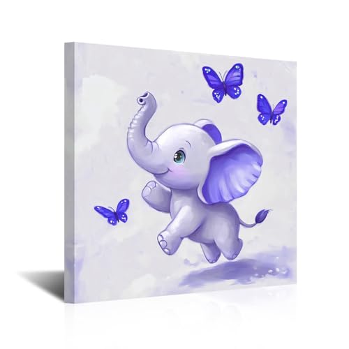 CXHOSTENT Elefanten-Leinwand-Kunst, Baby-Elefant und bunter Schmetterling, Bilddrucke, Wald, Kinderzimmer, Tier, Wanddekoration für Kinder, Kleinkinder, Jungen, Mädchen, gerahmt CXHOSTENT Elefanten-Leinwand-Kunst, Baby-Elefant und bunter Schmetterling, Bilddrucke, Wald, Kinderzimmer, Tier, Wanddekoration für Kinder, Kleinkinder, Jungen, Mädchen, gerahmt von CXHOSTENT