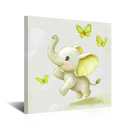 CXHOSTENT Elefanten-Leinwand-Kunst, Baby-Elefant und bunter Schmetterling, Bilddrucke, Wald, Kinderzimmer, Tier, Wanddekoration für Kinder, Kleinkinder, Jungen, Mädchen, gerahmt CXHOSTENT Elefanten-Leinwand-Kunst, Baby-Elefant und bunter Schmetterling, Bilddrucke, Wald, Kinderzimmer, Tier, Wanddekoration für Kinder, Kleinkinder, Jungen, Mädchen, gerahmt von CXHOSTENT