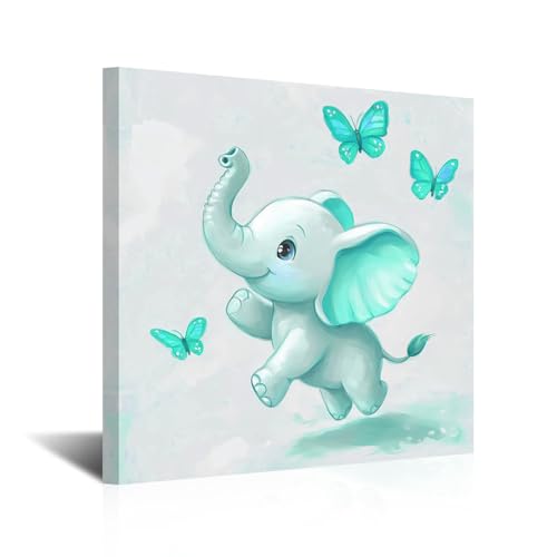 CXHOSTENT Elefanten-Leinwand-Kunst, Baby-Elefant und bunter Schmetterling, Bilddrucke, Wald, Kinderzimmer, Tier, Wanddekoration für Kinder, Kleinkinder, Jungen, Mädchen, gerahmt CXHOSTENT Elefanten-Leinwand-Kunst, Baby-Elefant und bunter Schmetterling, Bilddrucke, Wald, Kinderzimmer, Tier, Wanddekoration für Kinder, Kleinkinder, Jungen, Mädchen, gerahmt von CXHOSTENT