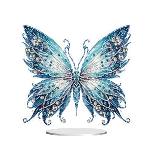 5D DIY Diamond Painting Tisch Deko, Diamant Painting Schmetterling Tischdeko, Diamant Malerei Stehend Kunst Set, Schmetterlinge Deko Ornamente Geschenke für Zuhause Dekoration-08 von CXINLky