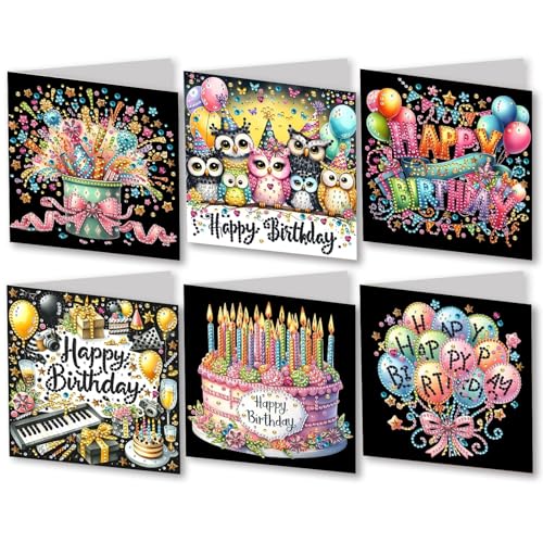 CXINLky 5D DIY Diamond Art Painting Karten Ostern, 2025 Neuheiten Diamond Art Painting Karten, 6 Stuck Diamond Art Karten Geburtstag, Osternkarte Feiertags für Familie,Freunde-08-Geburtstag CXINLky 5D DIY Diamond Art Painting Karten Ostern, 2025 Neuheiten Diamond Art Painting Karten, 6 Stuck Diamond Art Karten Geburtstag, Osternkarte Feiertags für Familie,Freunde-08-Geburtstag von CXINLky