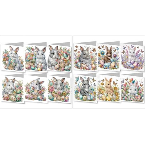 CXINLky 5D DIY Diamond Art Painting Karten Ostern, 2025 Neuheiten Diamond Art Painting Karten, 6 Stuck Diamond Art Karten Geburtstag, Osternkarte Feiertags für Familie,Freunde-2 Stuck-B CXINLky 5D DIY Diamond Art Painting Karten Ostern, 2025 Neuheiten Diamond Art Painting Karten, 6 Stuck Diamond Art Karten Geburtstag, Osternkarte Feiertags für Familie,Freunde-2 Stuck-B von CXINLky