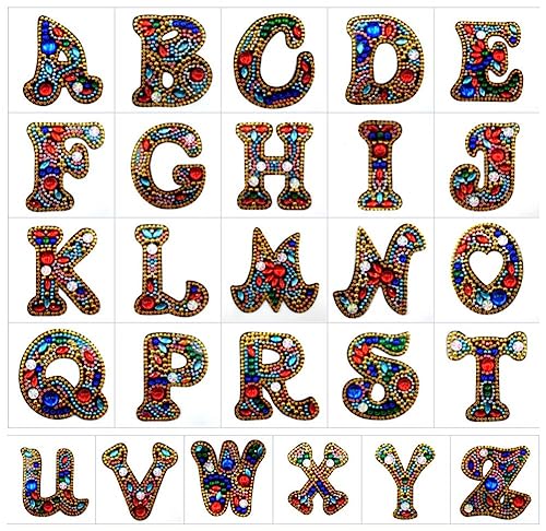 CXINLky 5D DIY Diamond Painting Schlüsselanhänger, Kreatives Buchstaben Diamond Painting Geschenk Bastelset, Diamand Painting Bilder Aufkleber Anhänger-26 Stuck von CXINLky