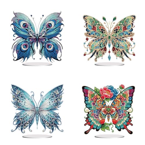 5D DIY Diamond Painting Tisch Deko, Diamant Painting Schmetterling Tischdeko, Diamant Malerei Stehend Kunst Set, Schmetterlinge Deko Ornamente Geschenke für Zuhause Dekoration-4 Stuck-C 5D DIY Diamond Painting Tisch Deko, Diamant Painting Schmetterling Tischdeko, Diamant Malerei Stehend Kunst Set, Schmetterlinge Deko Ornamente Geschenke für Zuhause Dekoration-4 Stuck-C von CXINLky