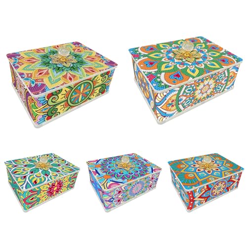 CXINLky DIY 5D Diamond Art Painting Mandala Schmuckkästchen, PVC Diamant Schmuck Organizer mit große Kapazität, Mehrzweck rganizer Storage Box Ringe Halskette Armbänder Geschenkbox-5 Stuck-C CXINLky DIY 5D Diamond Art Painting Mandala Schmuckkästchen, PVC Diamant Schmuck Organizer mit große Kapazität, Mehrzweck rganizer Storage Box Ringe Halskette Armbänder Geschenkbox-5 Stuck-C von CXINLky