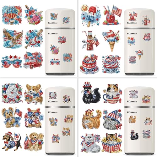CXINLky DIY Diamond Art Painting Kühlschrankmagnete, Kreatives Diamant Malerei Kühlschrank Magnete Kits Home Dekoration-4 Stuck-C von CXINLky