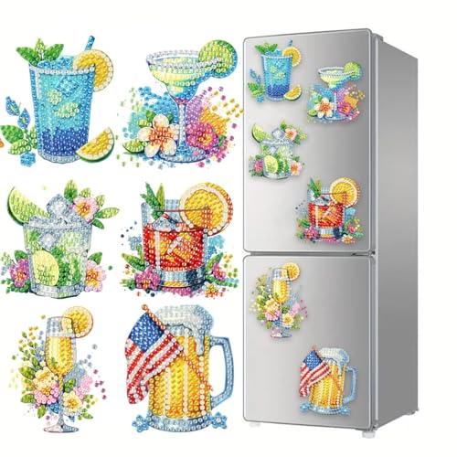 CXINLky DIY Diamond Art Painting Kühlschrankmagnete, Kreatives Diamant Malerei Kühlschrank Magnete Kits Home Dekoration für Kühlschrank, Magnettafel-04-Sommergetränke CXINLky DIY Diamond Art Painting Kühlschrankmagnete, Kreatives Diamant Malerei Kühlschrank Magnete Kits Home Dekoration für Kühlschrank, Magnettafel-04-Sommergetränke von CXINLky