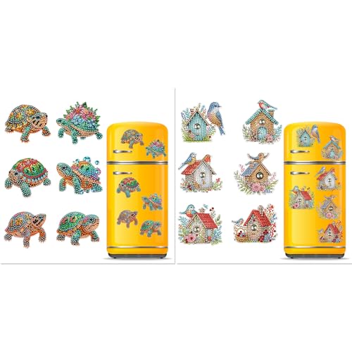 CXINLky DIY Diamond Art Painting Kühlschrankmagnete,5D Kreatives Diamant Malerei Kühlschrank Magnete Kits Home Dekoration für Kühlschrank, Magnettafel, Whiteboard, Pinnwand-2 Stuck-B CXINLky DIY Diamond Art Painting Kühlschrankmagnete,5D Kreatives Diamant Malerei Kühlschrank Magnete Kits Home Dekoration für Kühlschrank, Magnettafel, Whiteboard, Pinnwand-2 Stuck-B von CXINLky