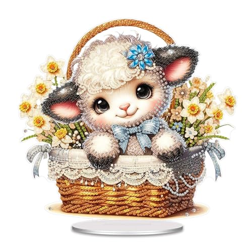 CXINLky DIY Diamond Art Painting Osterhase Tisch Deko, 5D Diamant Painting Ostern Tischdeko, Diamant Malerei Osterei Stehend Kunst Set für Ostern Hausgeschenk Deko-13-Osterschaf CXINLky DIY Diamond Art Painting Osterhase Tisch Deko, 5D Diamant Painting Ostern Tischdeko, Diamant Malerei Osterei Stehend Kunst Set für Ostern Hausgeschenk Deko-13-Osterschaf von CXINLky