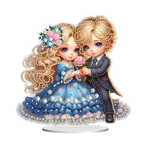 CXINLky DIY Diamond Art Painting Tisch Deko, Diamant Art Tier Tischdeko Ornamente Geschenke Handgemachte Dekorative Diamant mit einseitiger Spitze-05-Paar von CXINLky