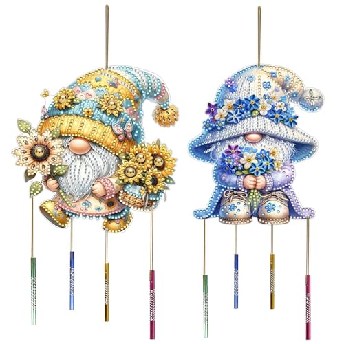 CXINLky DIY Diamond Painting Anhänger Mit Kette, Windspiel, Kreatives 5D Malerei Wandbehang Kit für Fenster, Garten, Hof-26 von CXINLky