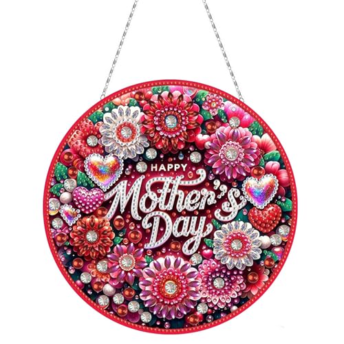 CXINLky DIY Diamond Painting Anhänger mit Kette, Diamant Painting Fensterbilder, 5D Diamond Malerei Türkranz Wandbehang Kits für Fenster Wand Eingang Garten Decor-23-Muttertag CXINLky DIY Diamond Painting Anhänger mit Kette, Diamant Painting Fensterbilder, 5D Diamond Malerei Türkranz Wandbehang Kits für Fenster Wand Eingang Garten Decor-23-Muttertag von CXINLky
