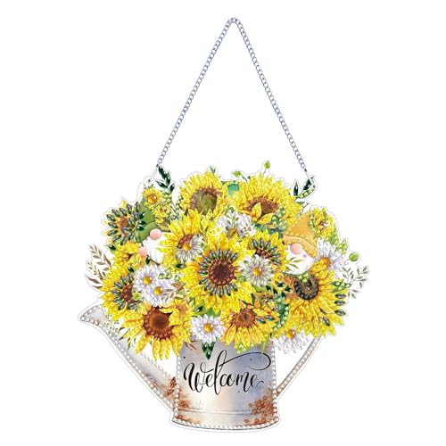 CXINLky DIY Diamond Painting Anhänger mit Kette, Sonnenblumen Diamant Painting Bilder, Kreatives 5D Diamond Malerei Wandbehang Kits für Fenster Wand Eingang Decor-01-Sonnenblumenstrauß CXINLky DIY Diamond Painting Anhänger mit Kette, Sonnenblumen Diamant Painting Bilder, Kreatives 5D Diamond Malerei Wandbehang Kits für Fenster Wand Eingang Decor-01-Sonnenblumenstrauß von CXINLky