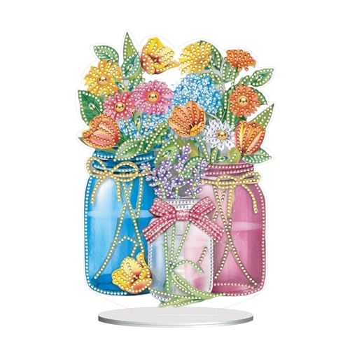 CXINLky DIY Diamond Painting Tisch Deko, 5D Diamant Painting Blumen Tischdeko, Diamant Malerei Stehend Kunst Set, Ornamente Geschenke für Zuhause,Büro Dekoration-19 von CXINLky