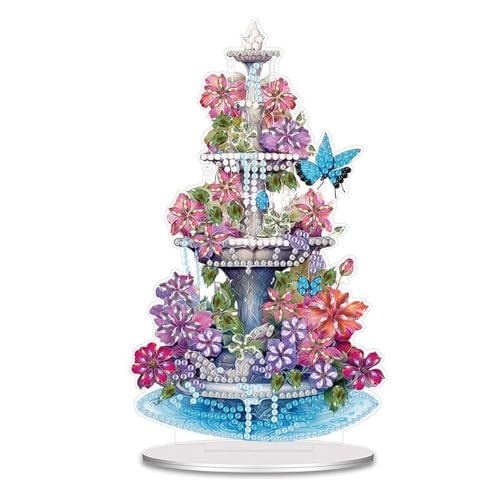 CXINLky DIY Diamond Painting Tisch Deko, 5D Diamant Painting Blumen Tischdeko, Diamant Malerei Stehend Kunst Set, Ornamente Geschenke für Zuhause,Büro Dekoration-41 von CXINLky
